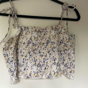 Floral wild fable ruffle crop top